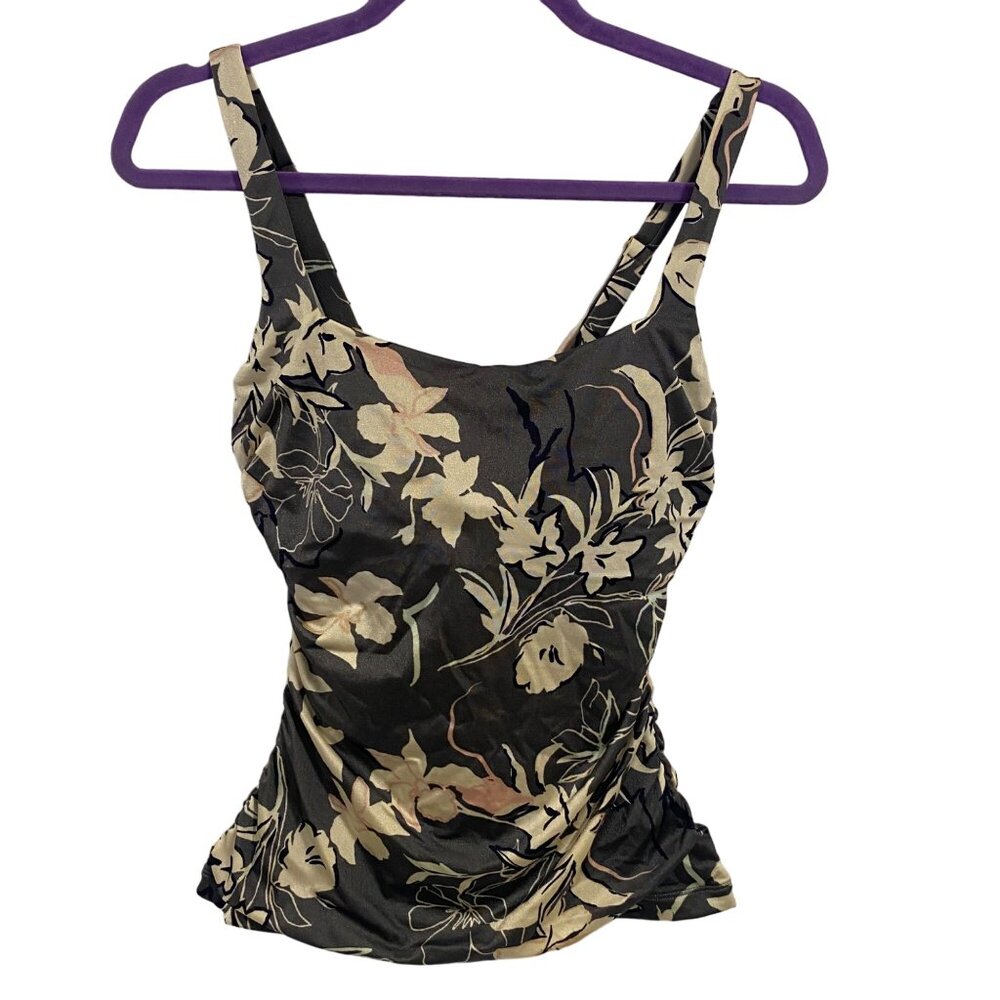 Athleta Aqualuxe Wildflower Bra Sized Tankini Top Size‎ 32D/DD